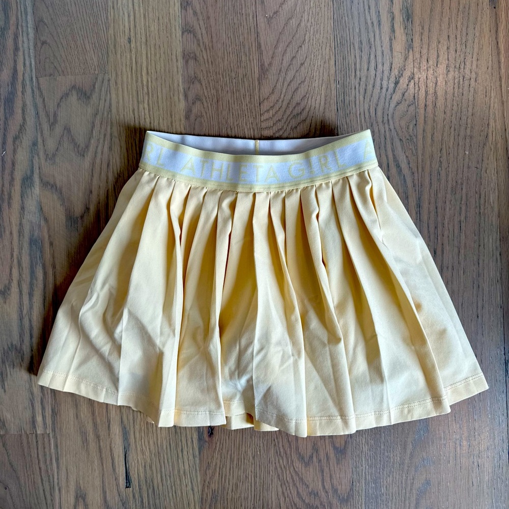 Pastel Yellow pleated tennis skirt